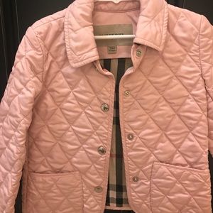 Girls quilted Burberry Jacket Little Kid Size 5